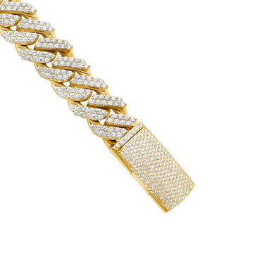 Diamond Flowerset Cuban in 14k Two Tone Gold 25.75 Ctw